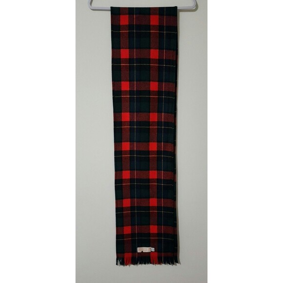 Vtg Pendleton 100% Virgin Wool Long Scarf Tartan Plaid Red Green Blue Black 90" - Picture 5 of 6